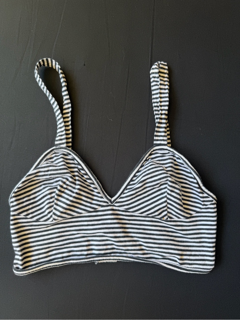 Jersey by Marty Stein Striped Bralette Crop Top Made in Italy 100% Cotton